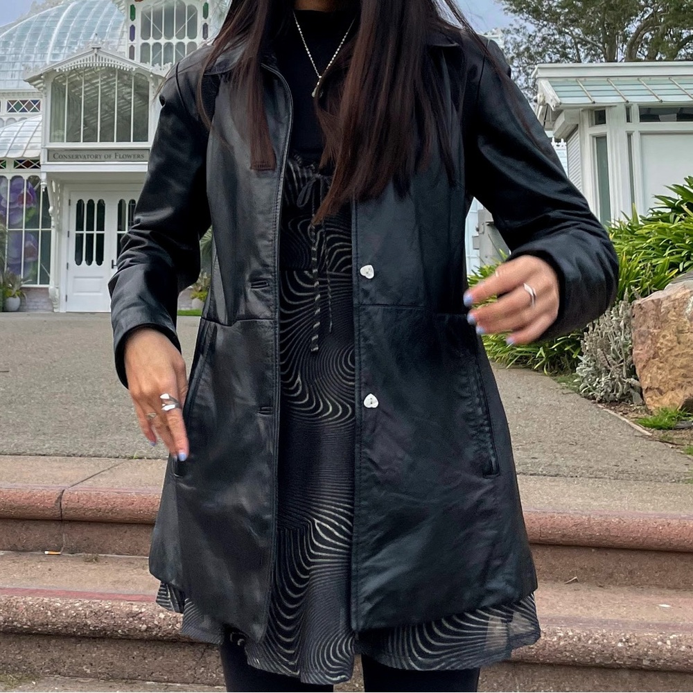 Women's Daniel Black Leather Coat